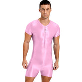 Neon Bold Glossy Zipper Men's Bodysuit